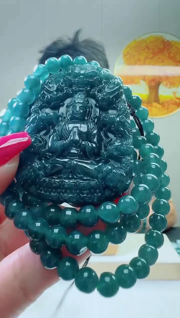 颈饰未镶嵌翡翠天然A货翡翠  多样性随机发其一