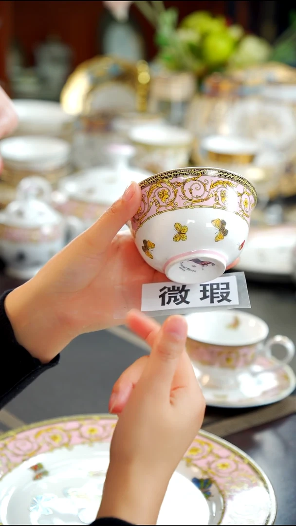 瓷片4英寸茶碗   6个