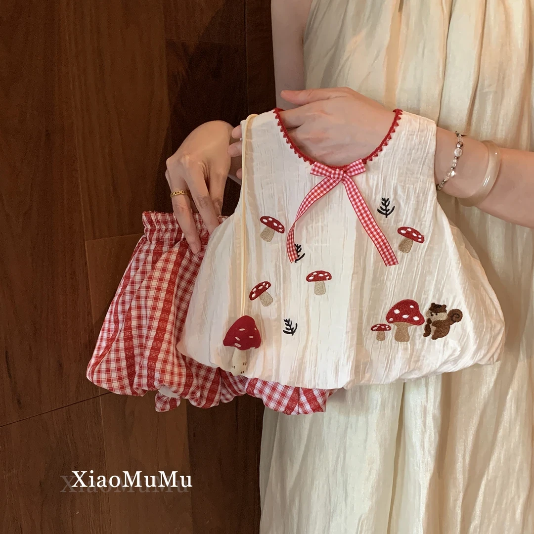 夏季女甜美碎花套装日系薄款极简风套头可爱风无袖