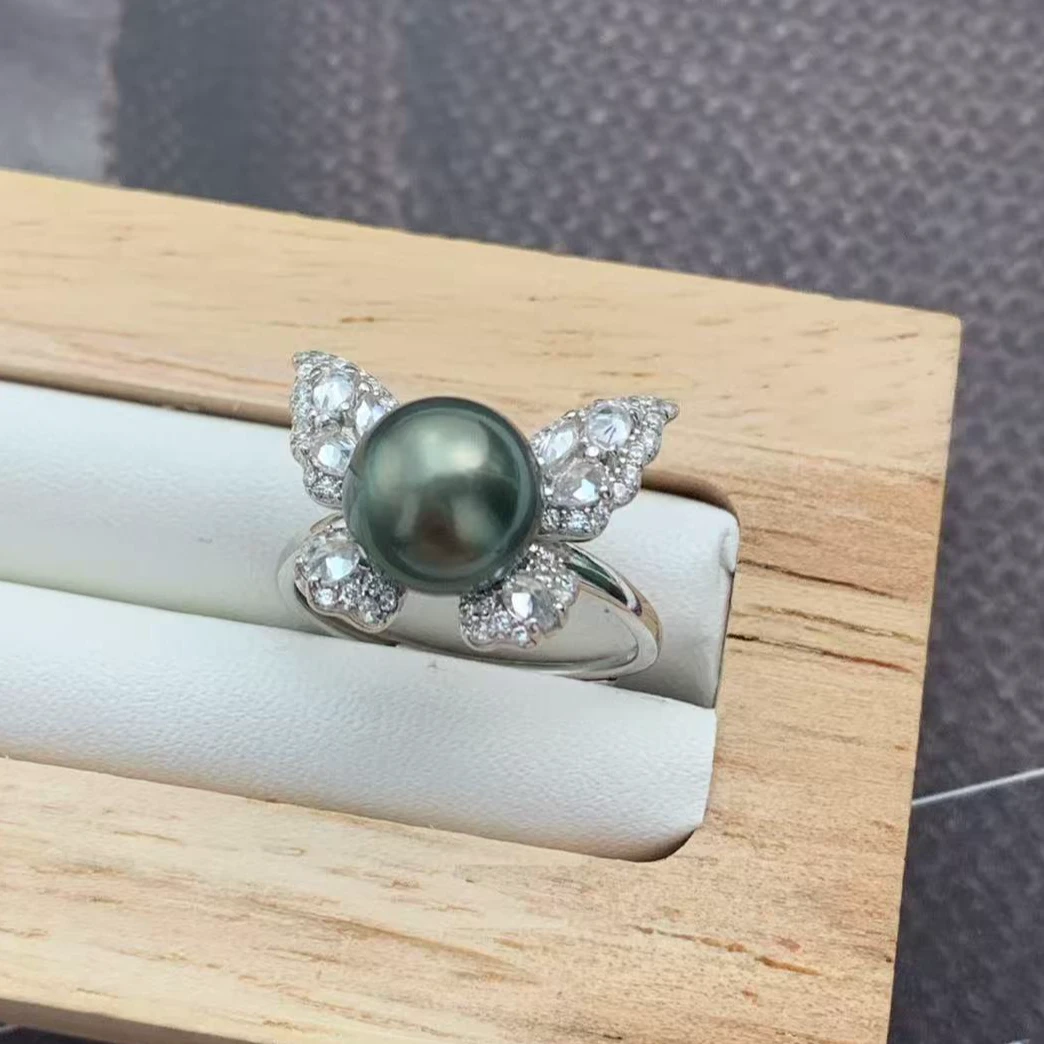 天然海水珍珠大溪地9mm 戒指LY