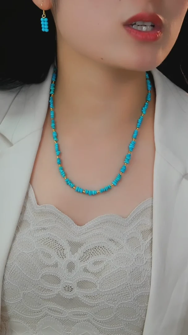 【闪购商品】绿松石项链银S925镶嵌发货一件