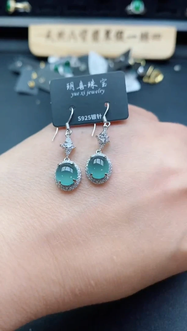 银S925镶嵌戒指翡翠1