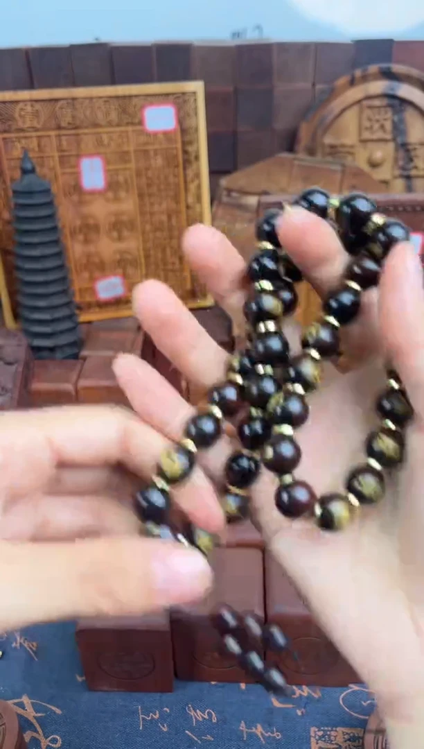 枣木玉化1.5圆珠鎏金粉三十六帅带垫片