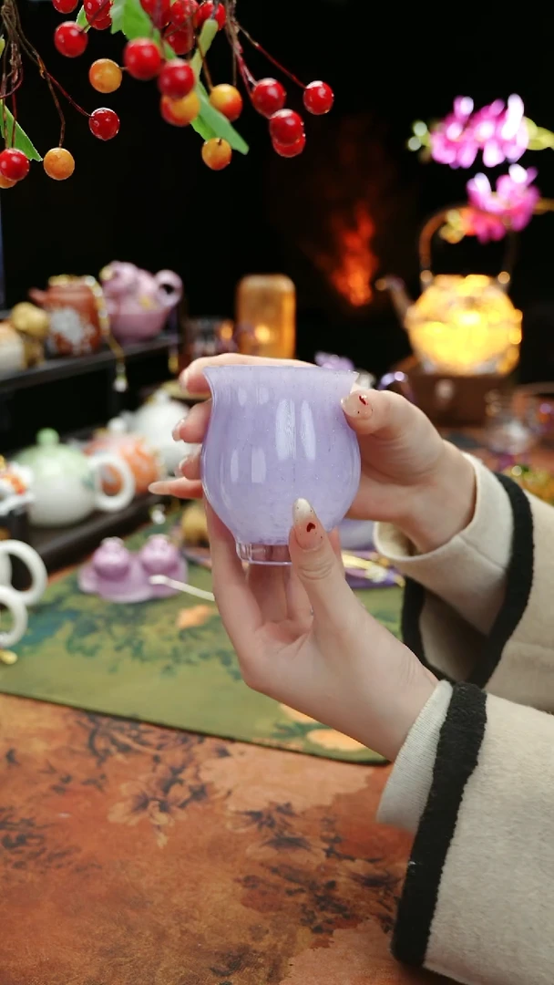【闪购商品】紫色水晶琉璃水仙杯110ccc