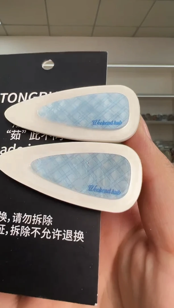 醋酸非金属韩国醋酸品牌发饰拼色鸭嘴边夹一对