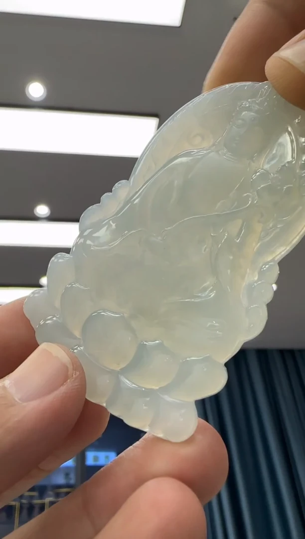 颈饰未镶嵌翡翠天然翡翠A货孤品一件