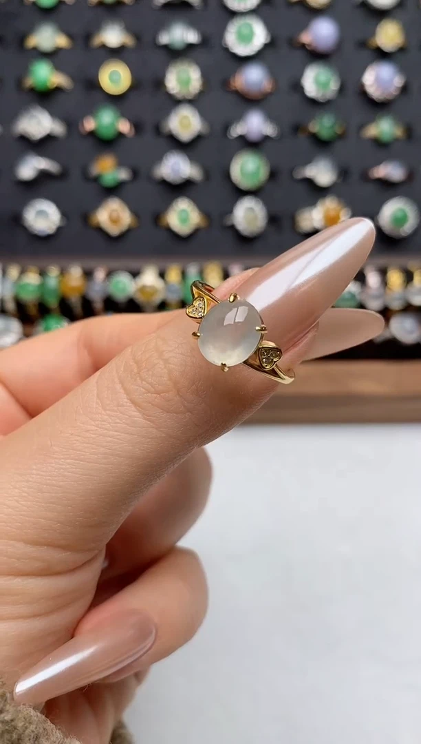 银S925镶嵌戒指翡翠.