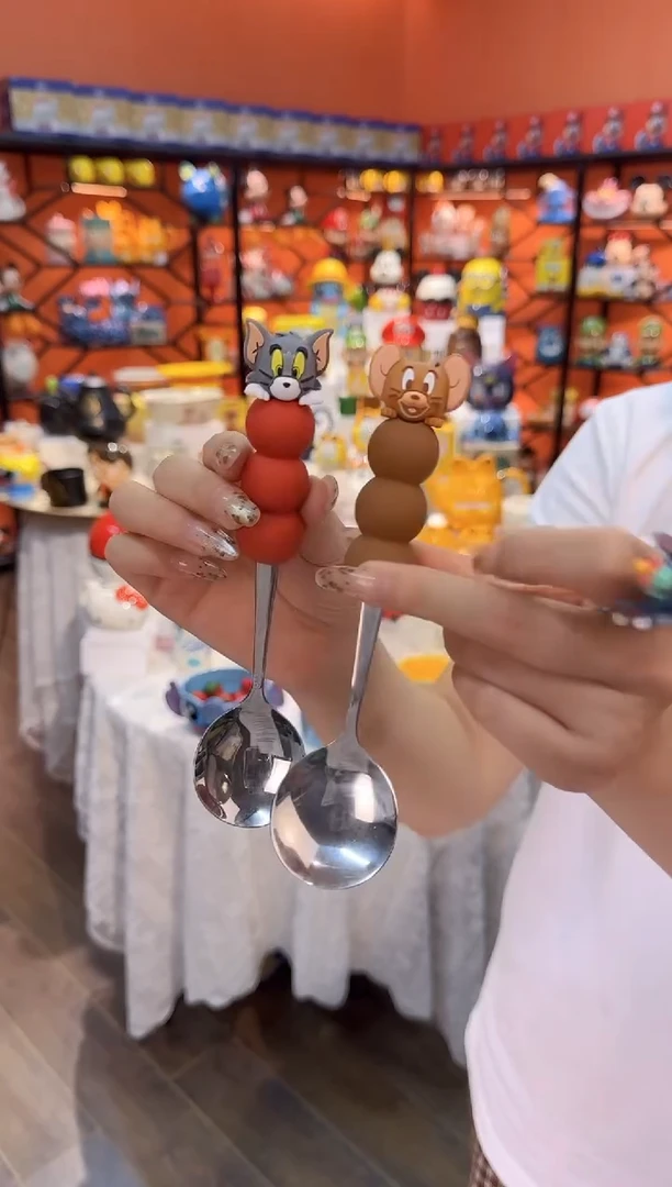 瓷片@@猫和老鼠勺子各一只