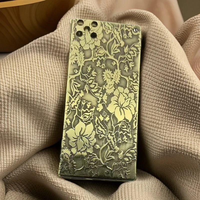 好运达纯黄铜防风打火机浮雕牡丹花双仓待机王侧滑设计男士收藏