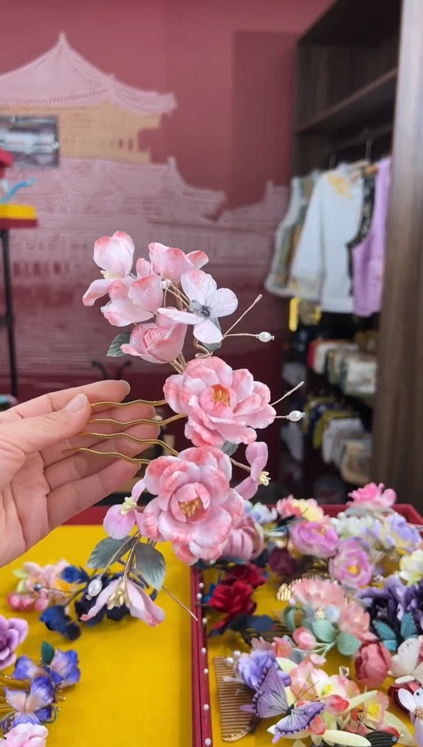 【闪购商品】刺绣非遗绒花（发饰）