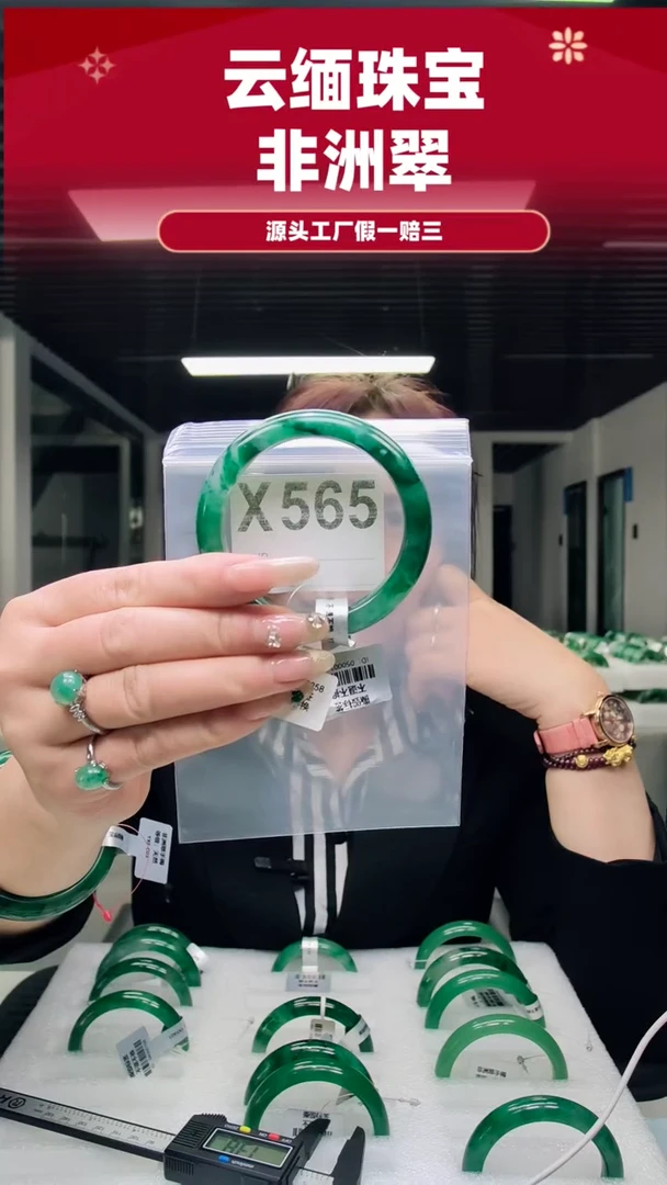 未镶嵌手镯石英质玉（非洲翠）58圈口X565