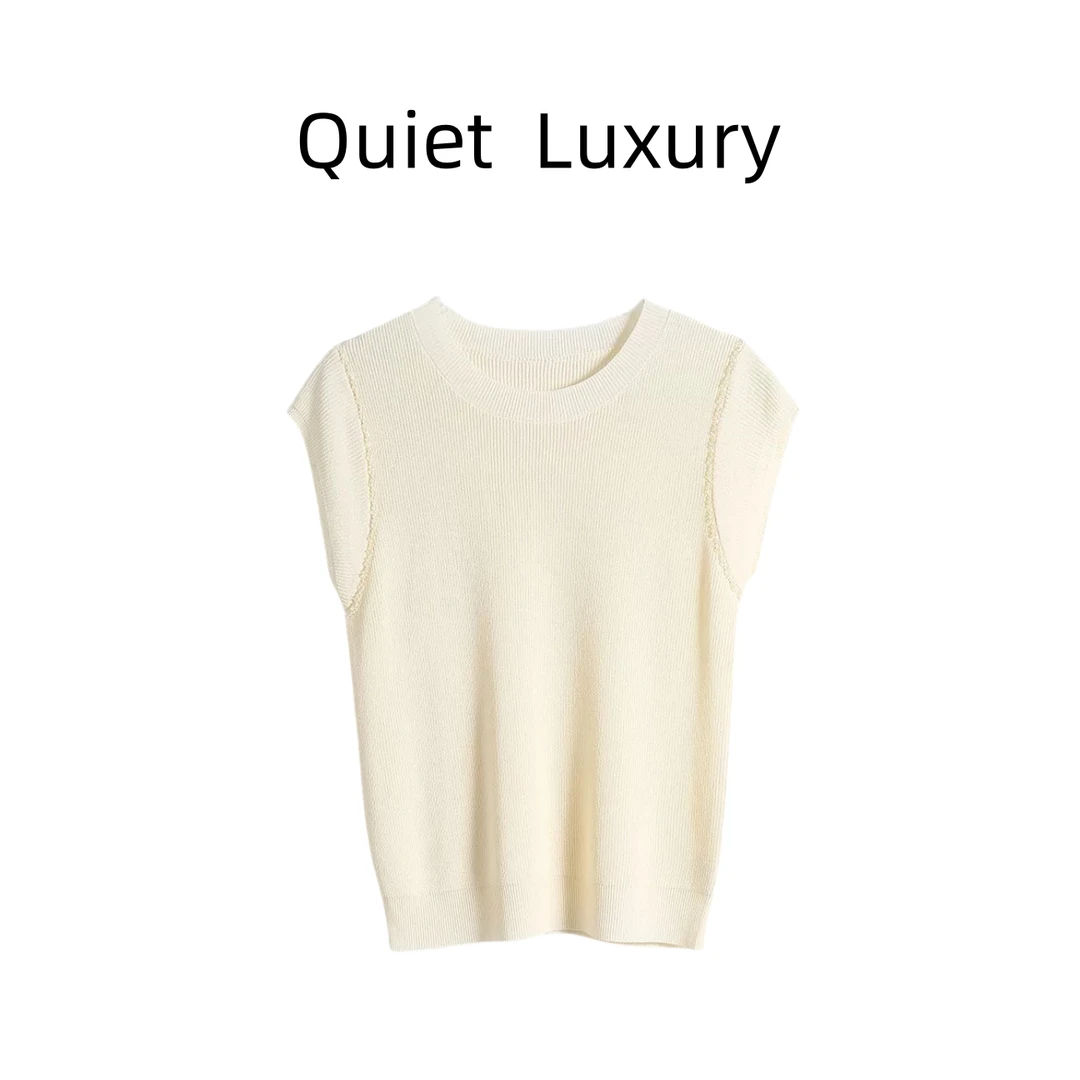 【Luxury雅家】设计款双层镂空夏季冰丝凉感织衫短袖HQ1100045