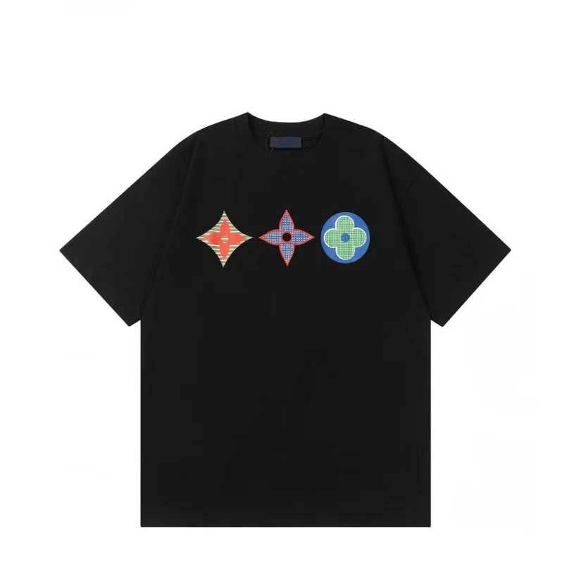 花L【高品质奢品】XX6-16夏季短袖T恤时尚情侣百搭休闲圆领体恤衫