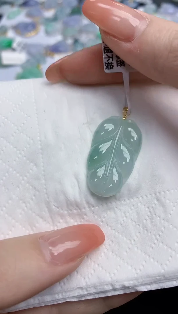 【闪购商品】翡翠颈饰18K金镶嵌天然缅甸翡翠A货