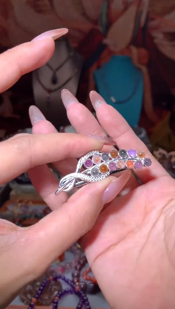 未镶嵌珠宝半成品水晶极光叶子发夹多样性发其1