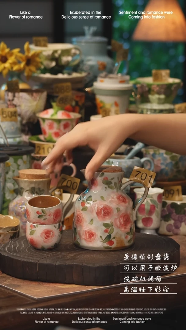 陶瓷701景德镇高温釉下彩手工手绘款式