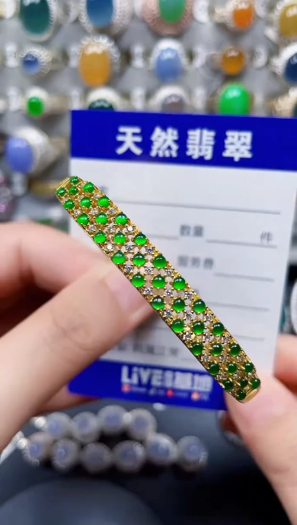 银S925镶嵌手镯翡翠109