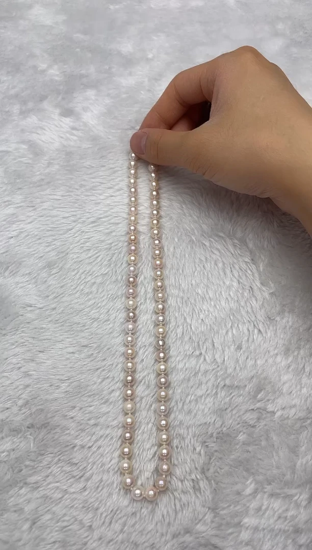 项链银S925镶嵌海水珍珠AK6.5-7mm