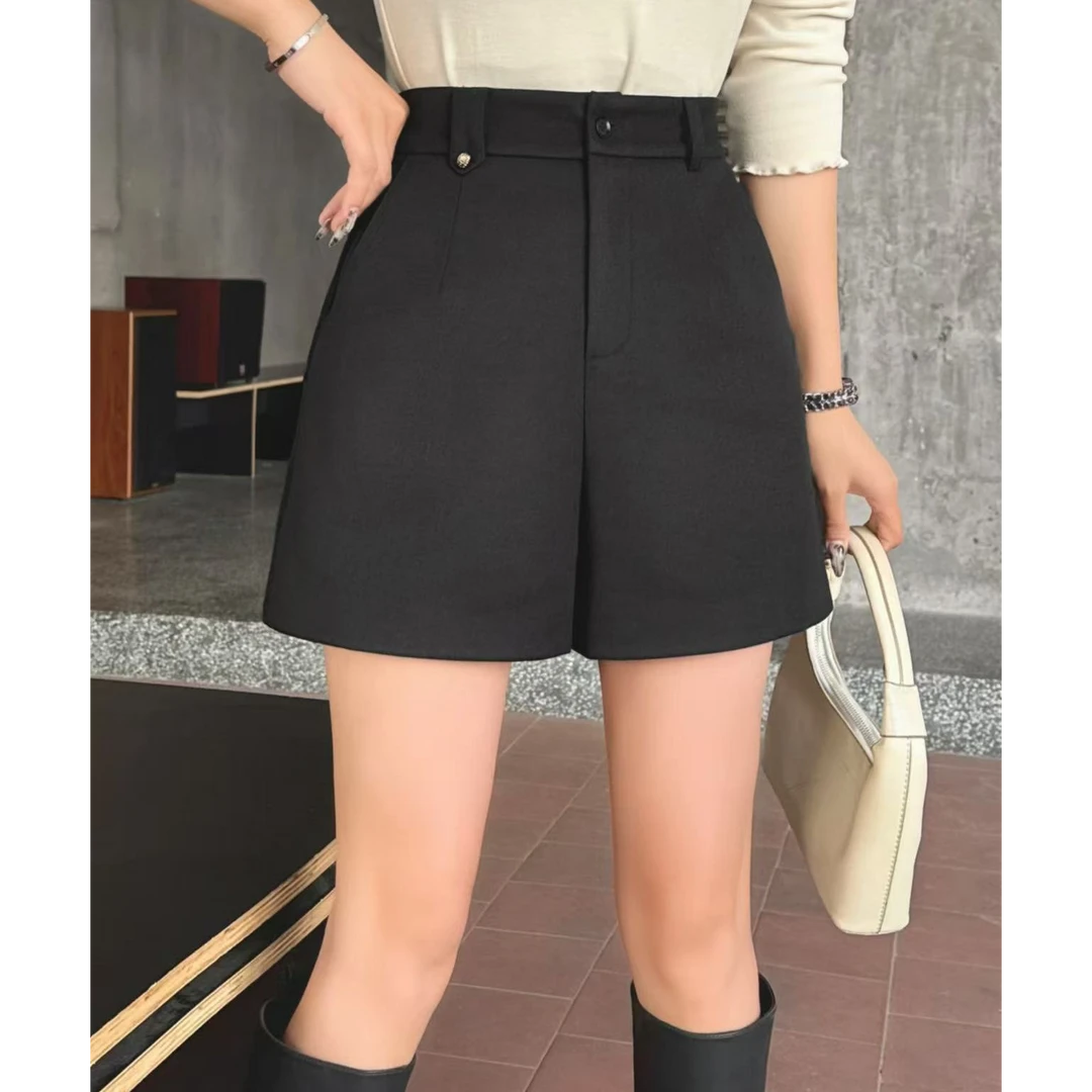 时尚百搭显瘦西装加厚阔腿短裤