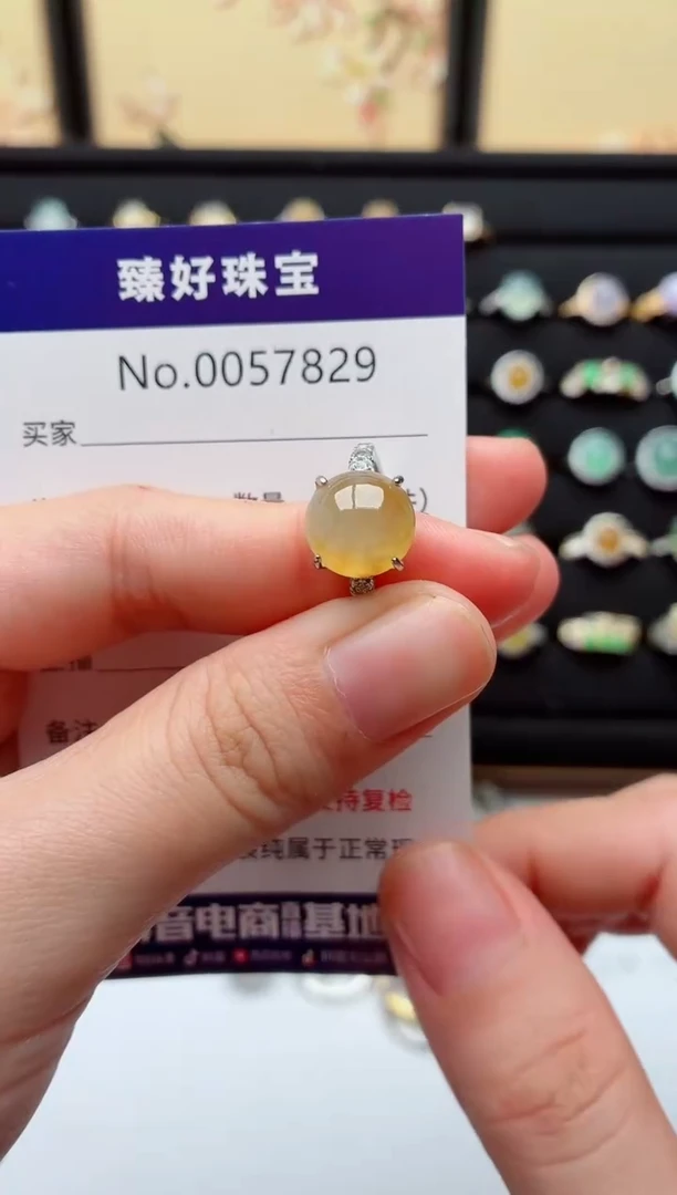 银S925镶嵌戒指翡翠.