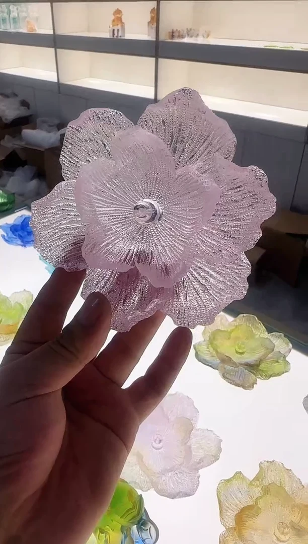 手工艺品琉璃粉色牡丹香插
