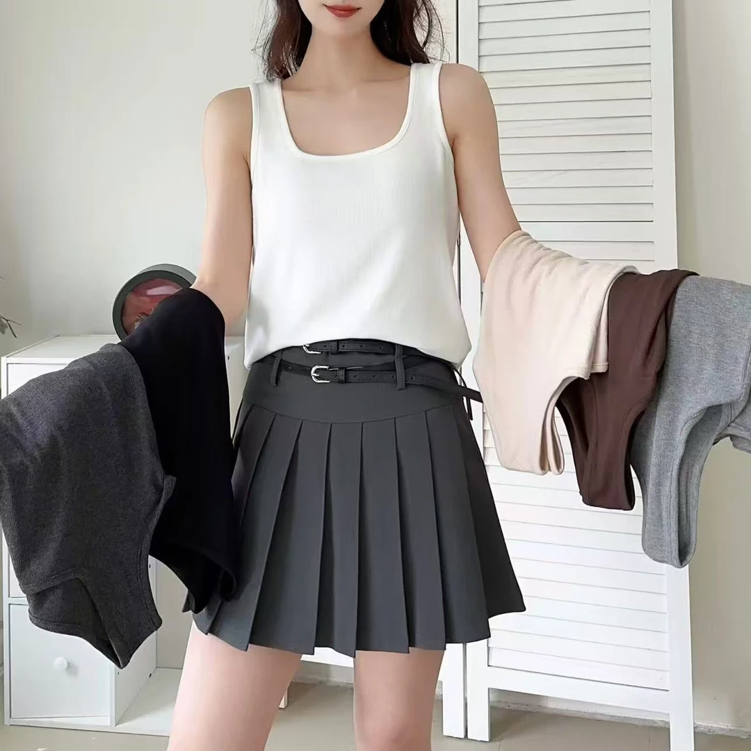 3030#女士春款法国细螺纹单面绒背心