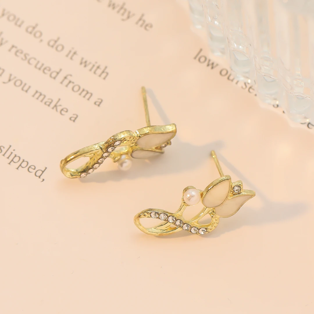 铜合金合成锆石耳饰 铜合金耳饰YF329