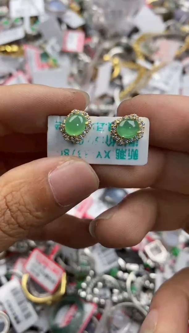 银S925镶嵌戒指翡翠12                9