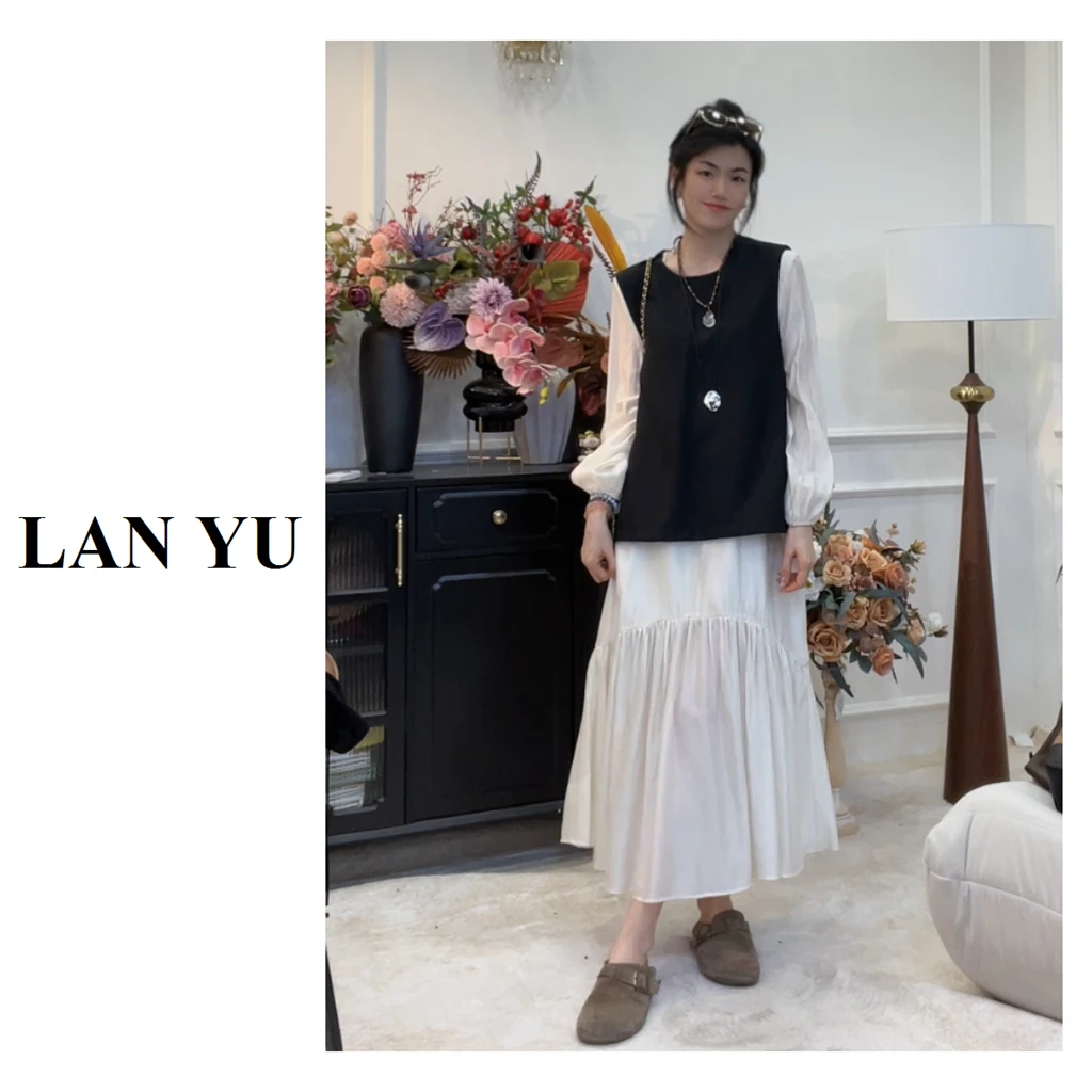 【温蒂小姐】小个子/常规~马甲+连衣裙两件套秋季新款连衣裙鱼尾裙