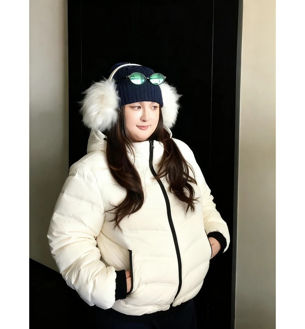 大码胖mm冬季穿搭连帽排骨棉服外套女2025新款保暖显瘦面包服棉衣