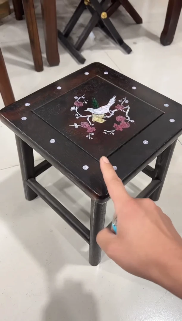 紫檀木螺钿富贵凳188