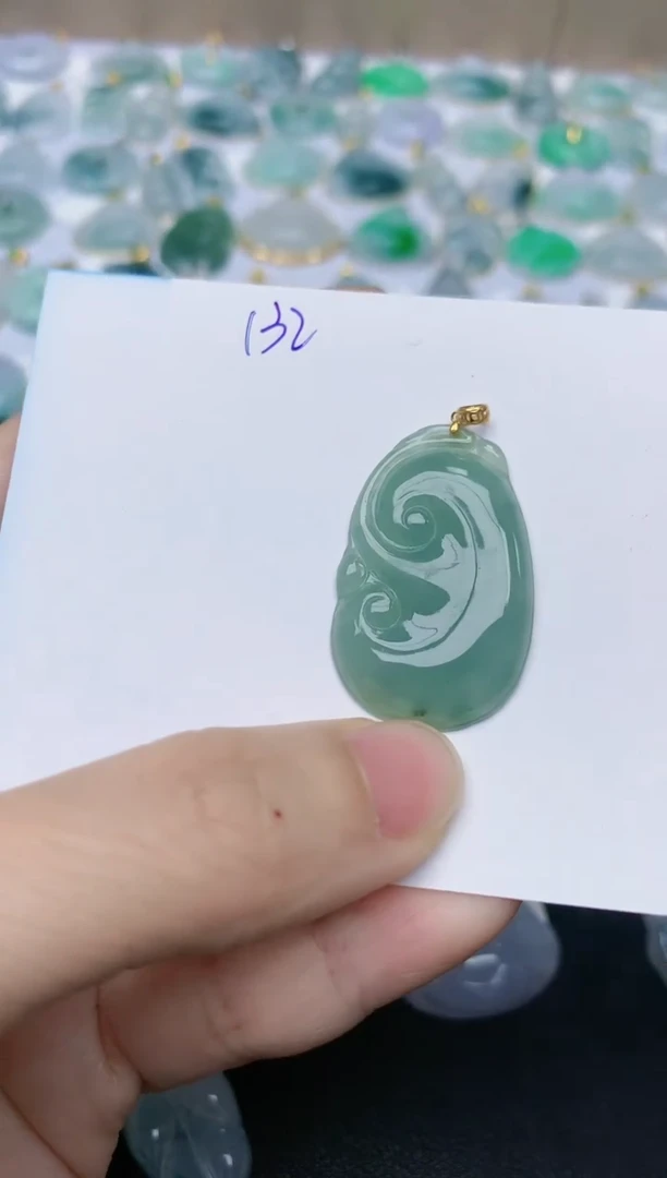 【闪购商品】翡翠颈饰18K金镶嵌天然翡翠A货    132