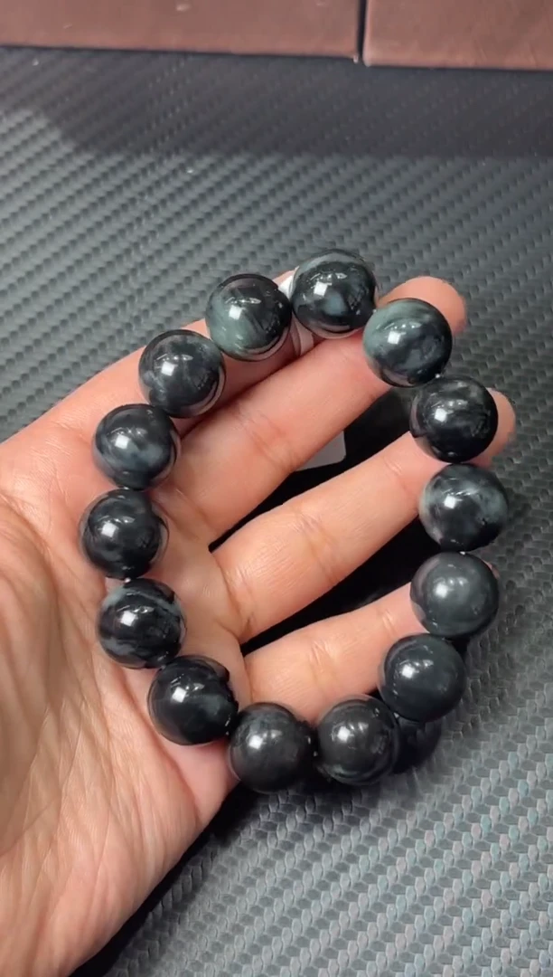 未镶嵌手串和田玉若羌微色差卡16m