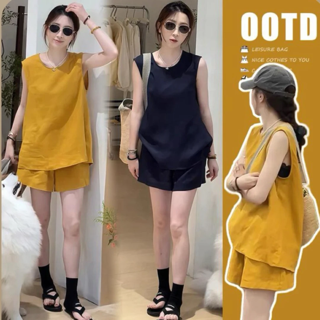 2025新款夏季气质显瘦两件套休闲慵懒风简约百搭女时尚洋气