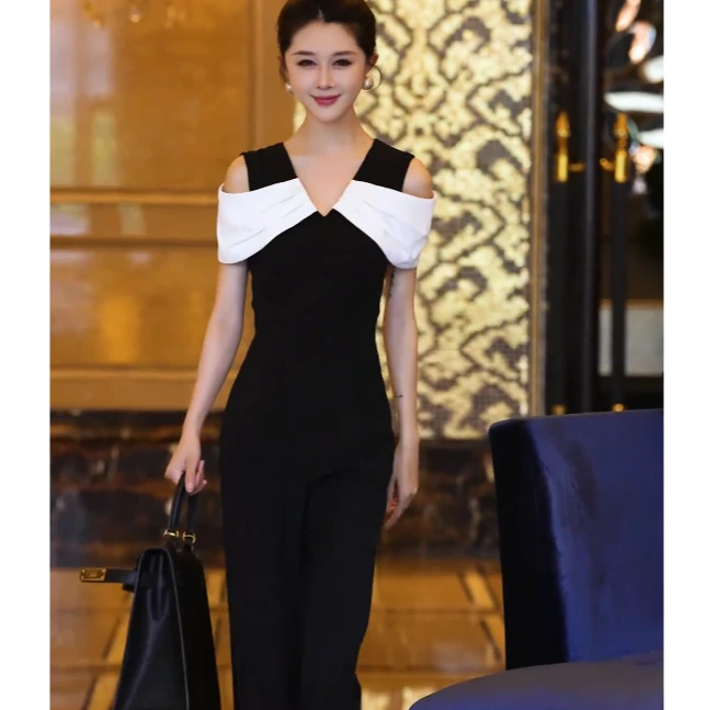 2025时尚白领气质都市轻职风连体裤设计百搭修身连体裤CY302201