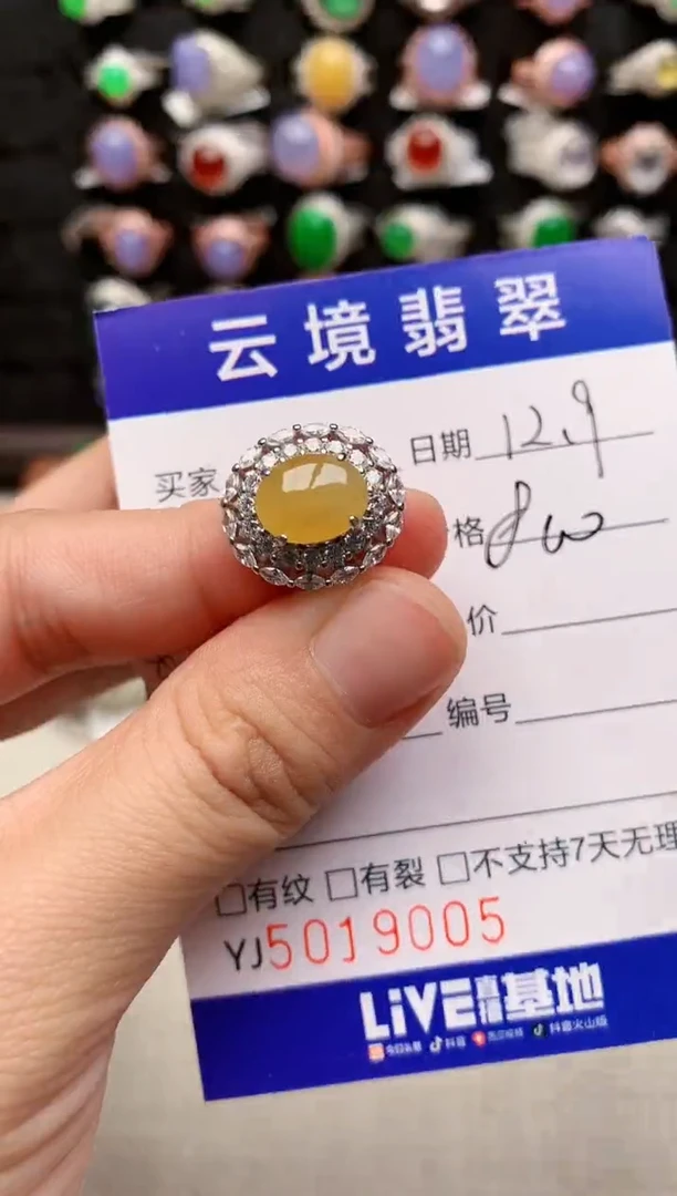 银S925镶嵌戒指翡翠9005