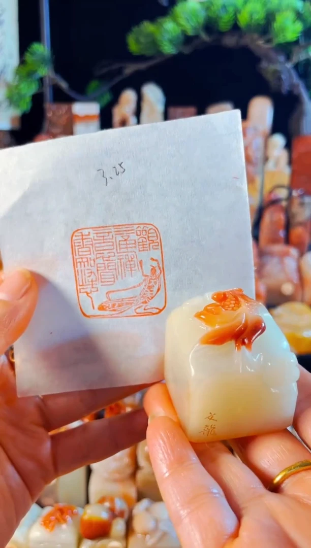 寿山石印石手工篆刻《观水通禅意,闻香知染心》