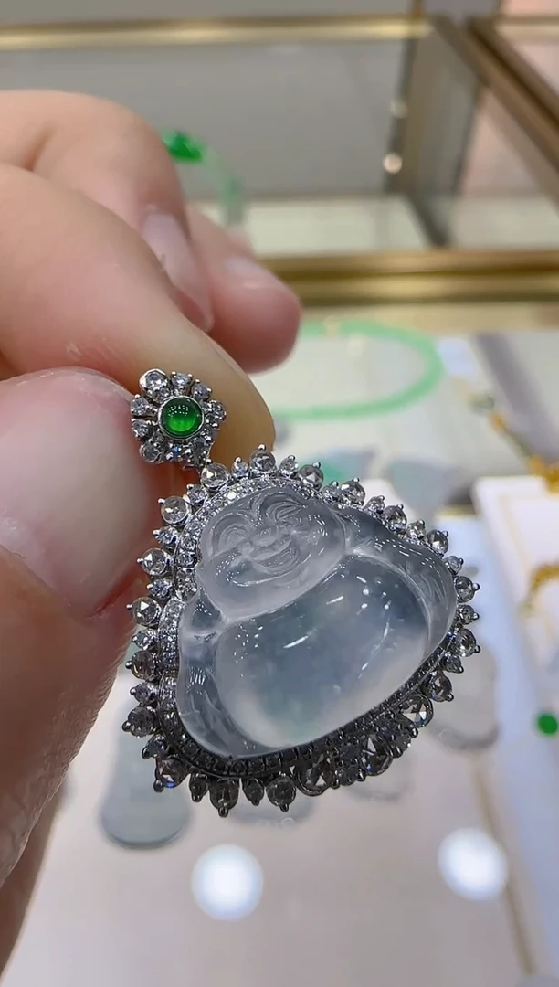 【闪购商品】翡翠吊坠(不含链)18K金镶嵌团购多样性发一件