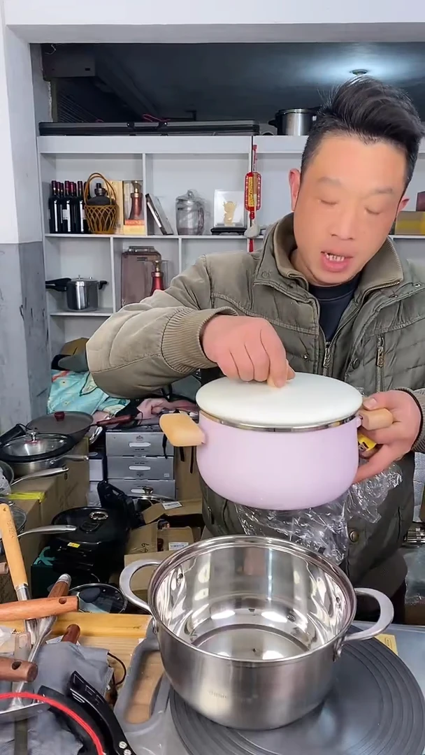 水晶玻璃搪瓷猪油罐 微瑕