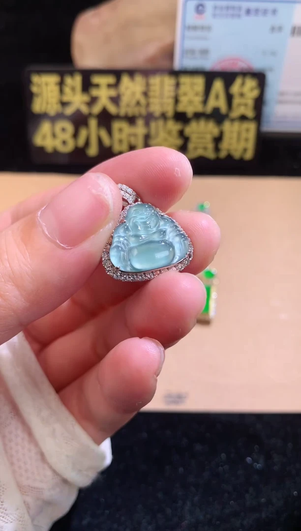 翡翠银S925镶嵌颈饰源头翡翠工厂一手货源