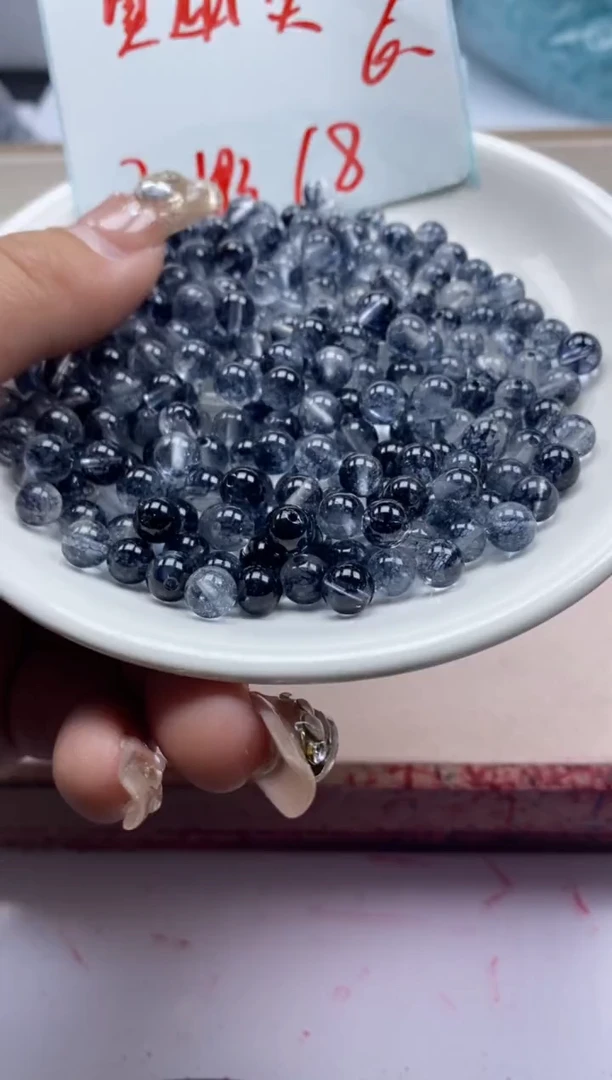 【闪购商品】水晶颈饰未镶嵌w134黑幽灵烤色6mm*30颗