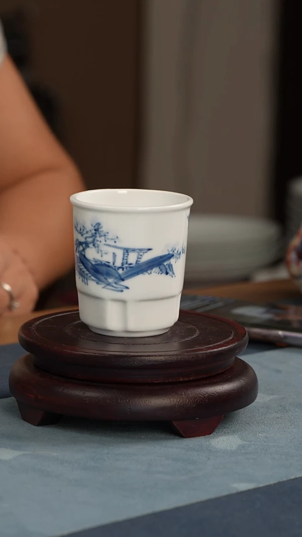 杯子玉风窑 青花口杯