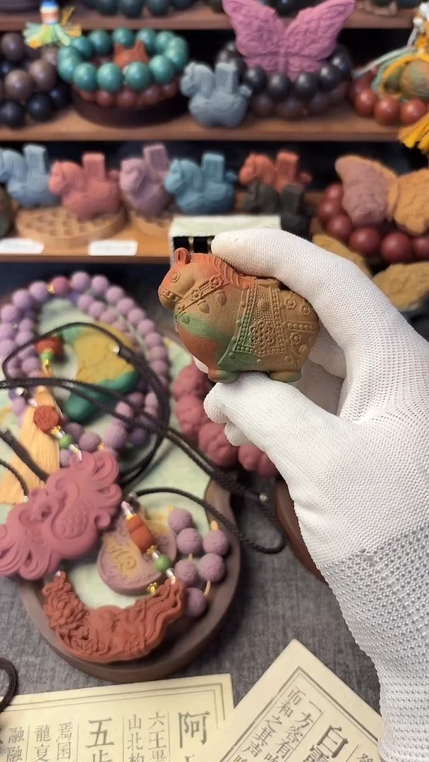 泥塑柚见清茶息肌富贵马一个