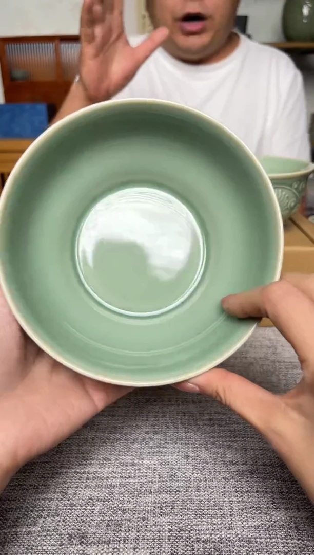 瓷器6英寸福字蒸碗1个  微瑕