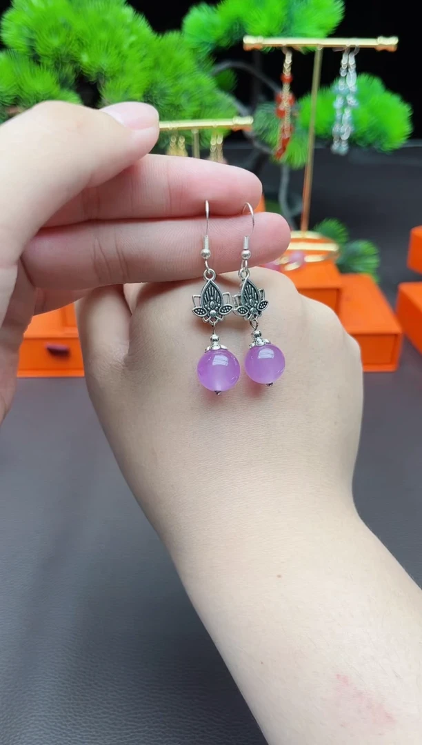 玛瑙/玉髓耳饰银S925镶嵌321