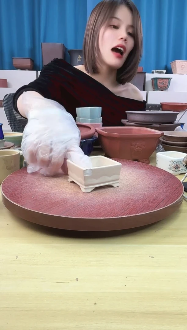 紫砂花盆浅草紫砂花盆微瑕