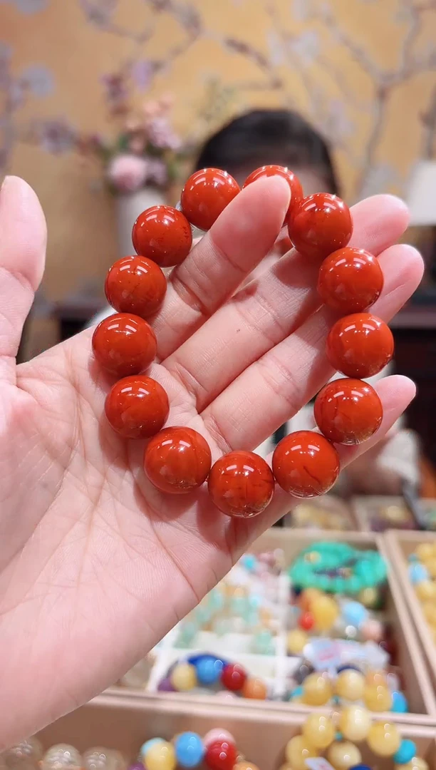 未镶嵌手串南红玛瑙15.2咪南红设计款，火焰南红设计款