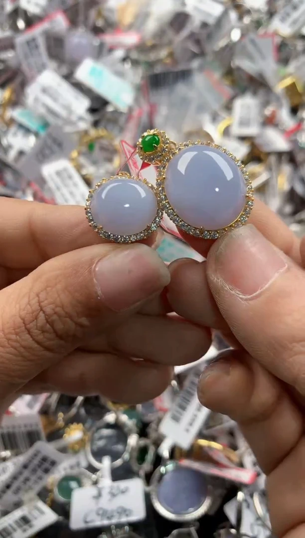 银S925镶嵌戒指翡翠888   1