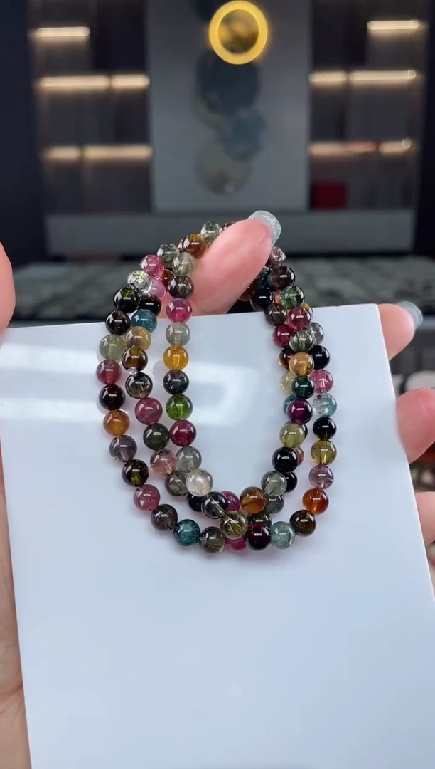 三圈手串未镶嵌碧玺（多样性发一条）T