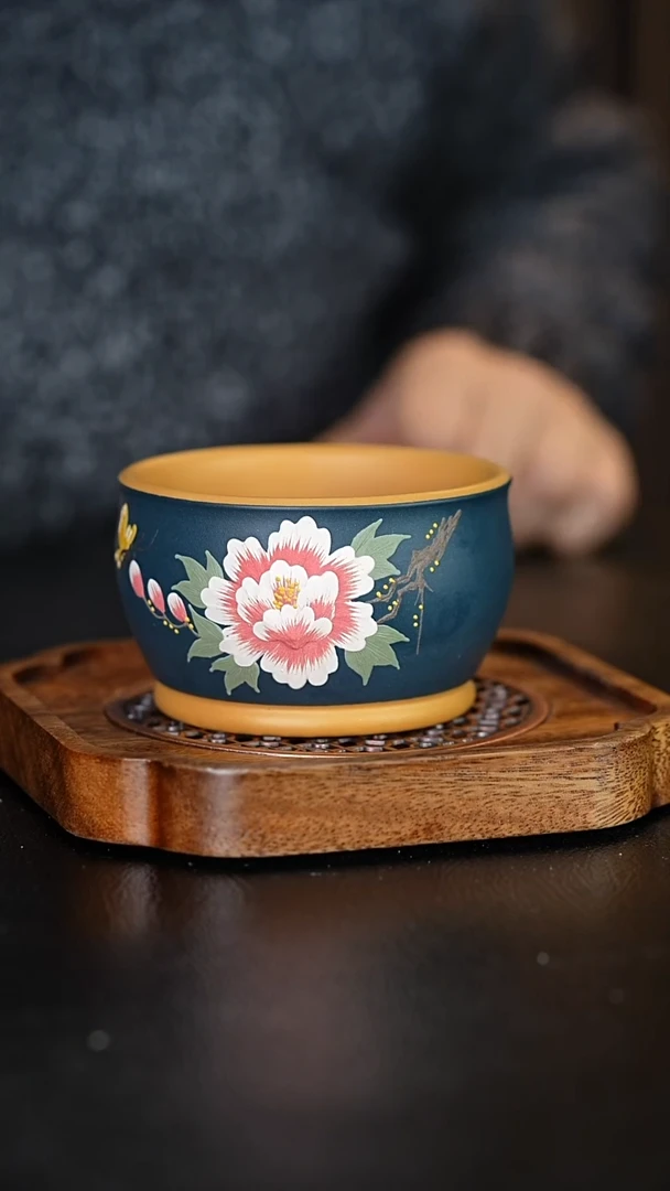 【闪购商品】紫砂茶杯牡丹花杯